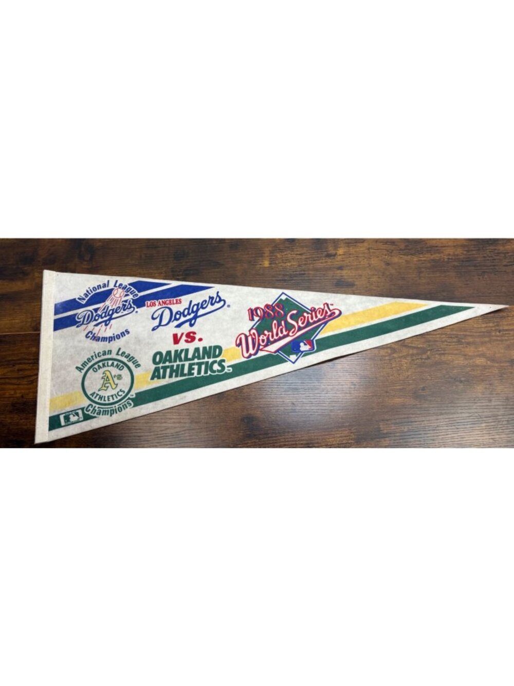 1988 World Series Pennant Los Angeles Dodgers Vs Oakland Athletics MLB 30 inches